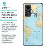 Travel Map Glass Case for Vivo X50 Pro