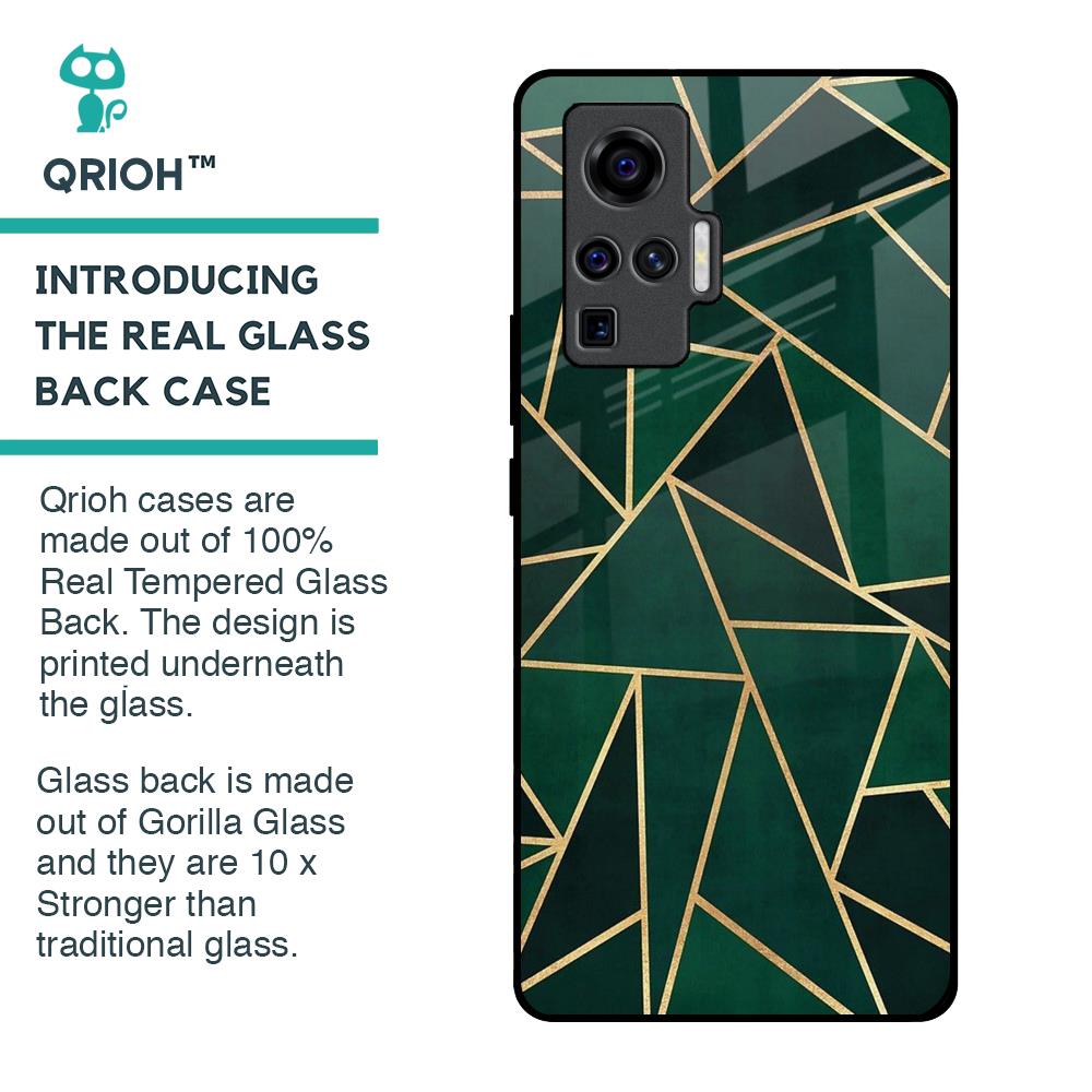 Abstract Green Glass Case For Vivo X50 Pro