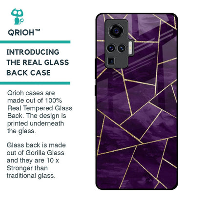 Geometric Purple Glass Case For Vivo X50 Pro