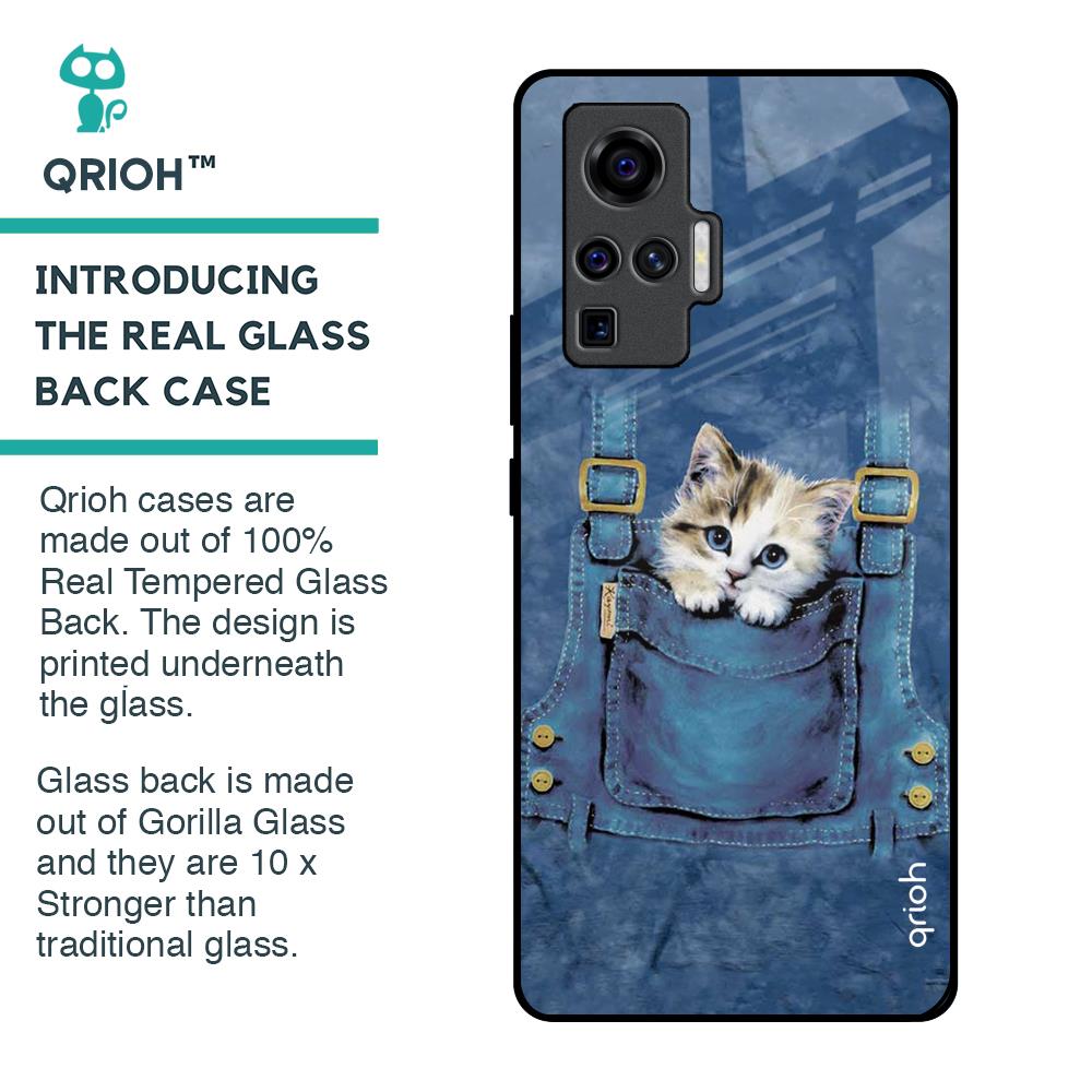 Kitty In Pocket Glass Case For Vivo X50 Pro