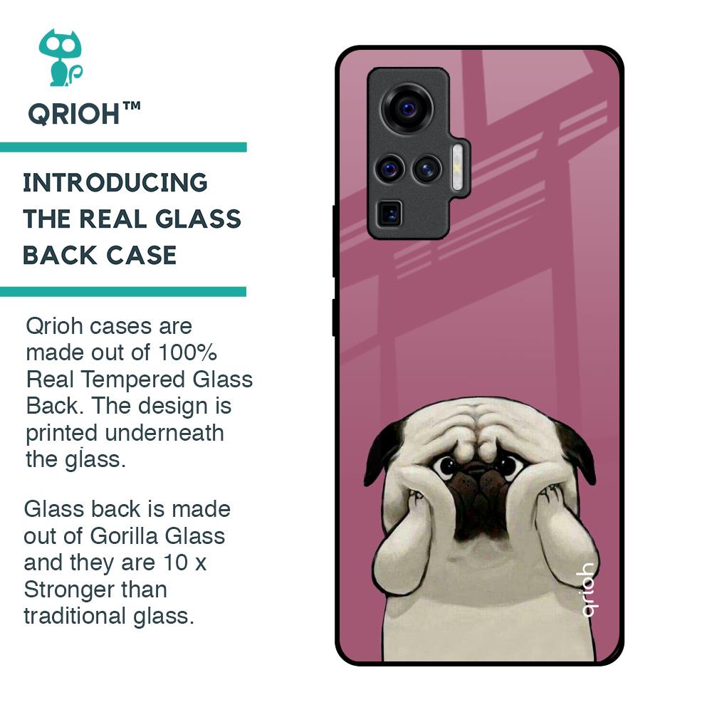 Funny Pug Face Glass Case For Vivo X50 Pro