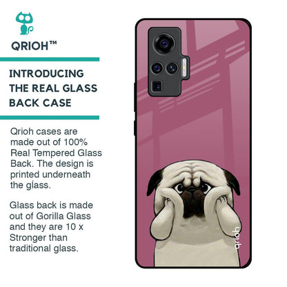 Funny Pug Face Glass Case For Vivo X50 Pro