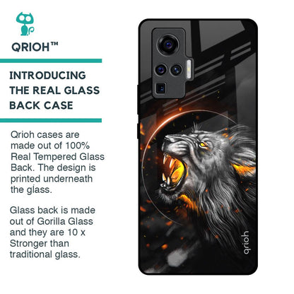 Aggressive Lion Glass Case for Vivo X50 Pro