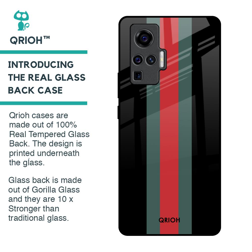 Vertical Stripes Glass Case for Vivo X50 Pro