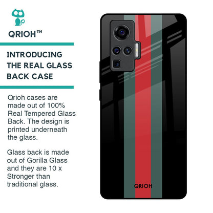 Vertical Stripes Glass Case for Vivo X50 Pro