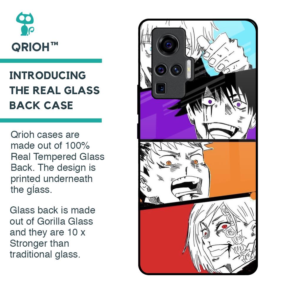 Anime Sketch Glass Case for Vivo X50 Pro