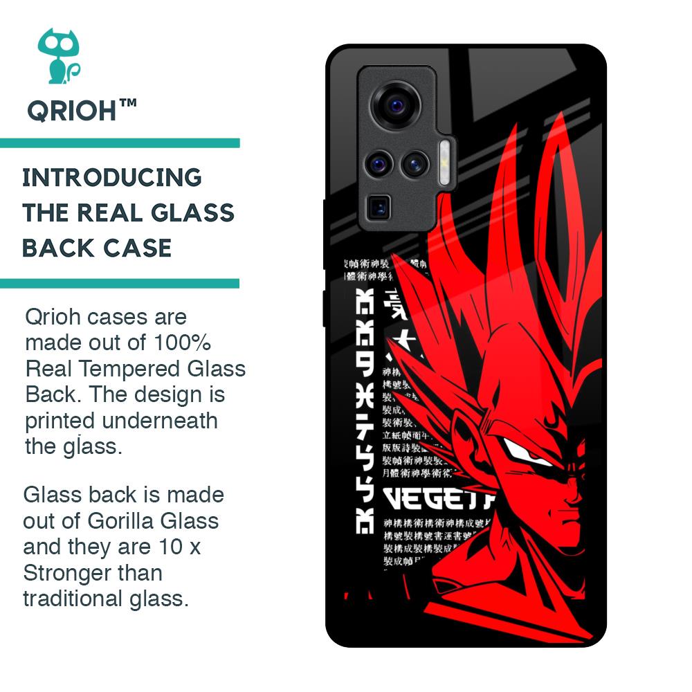 Red Vegeta Glass Case for Vivo X50 Pro