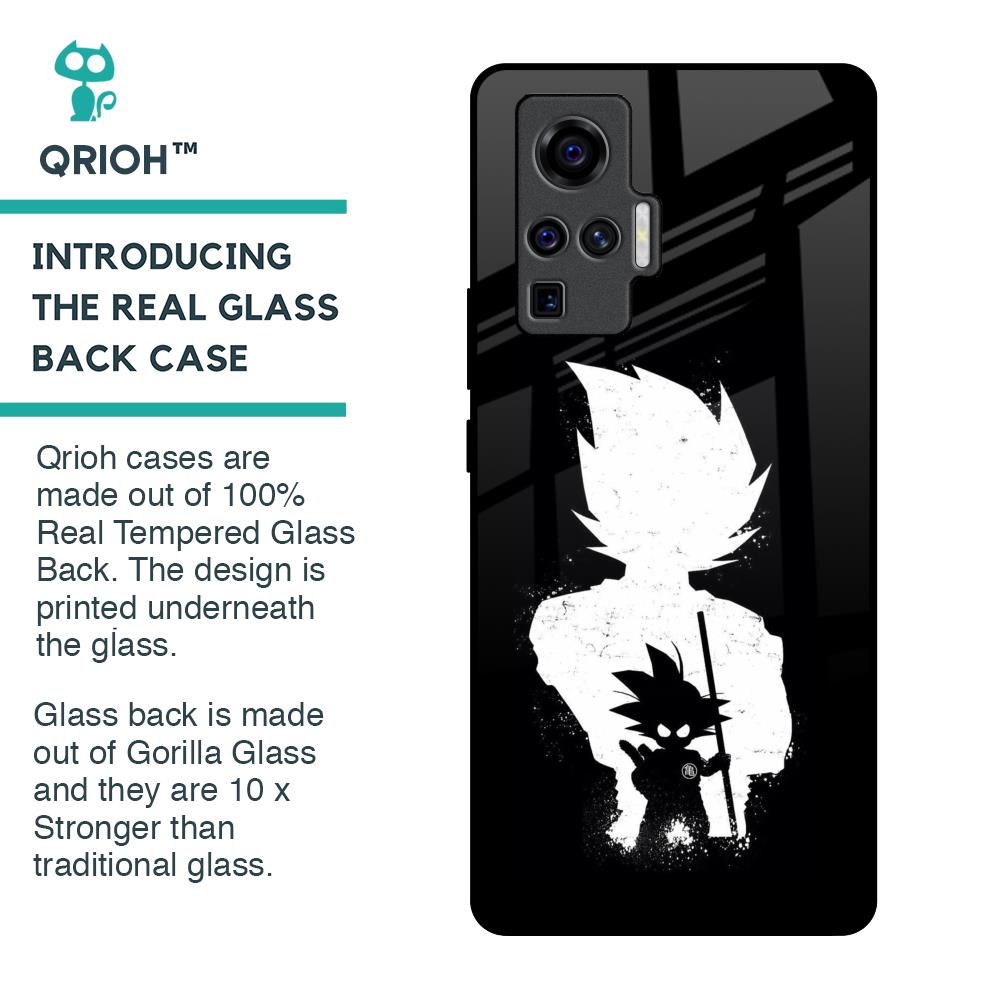 Monochrome Goku Glass Case for Vivo X50 Pro