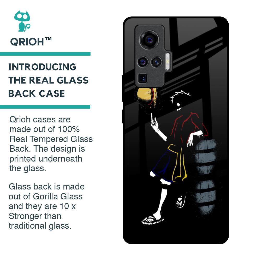 Luffy Line Art Glass Case for Vivo X50 Pro