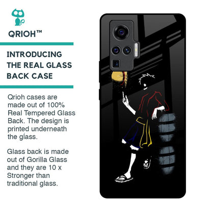 Luffy Line Art Glass Case for Vivo X50 Pro