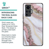 Pink & Gold Gllitter Marble Glass Case for Vivo X50 Pro