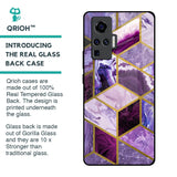 Purple Rhombus Marble Glass Case for Vivo X50 Pro