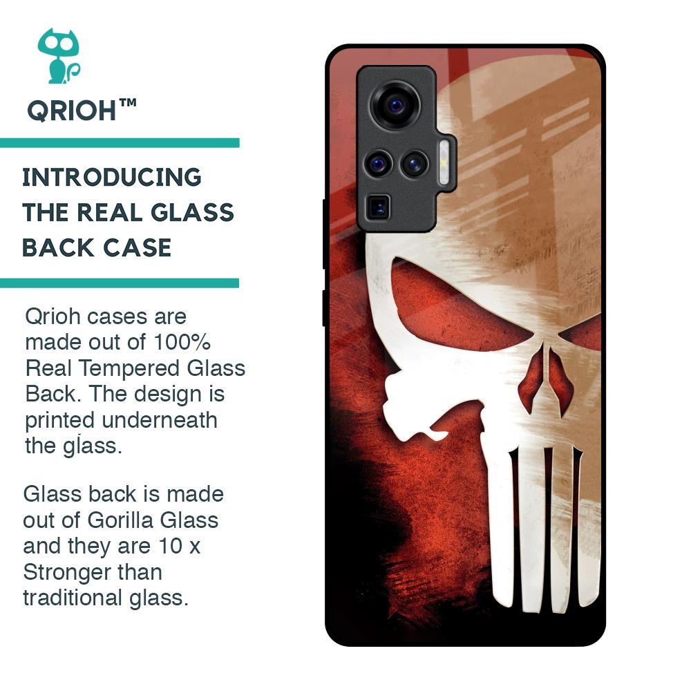 Red Skull Glass Case for Vivo X50 Pro