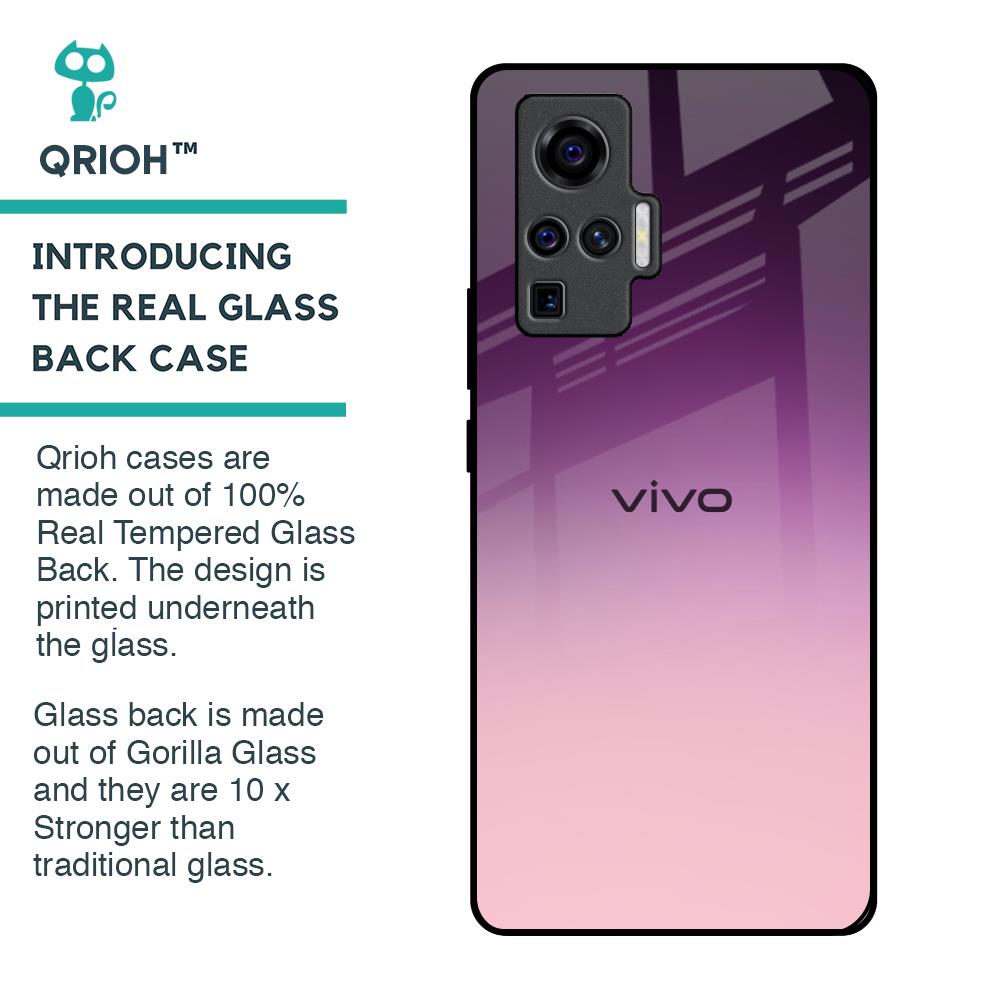 Purple Gradient Glass case for Vivo X50 Pro