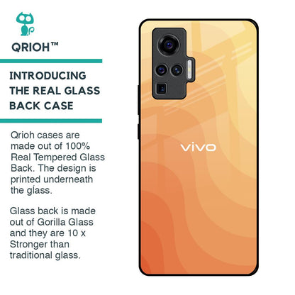 Orange Curve Pattern Glass Case for Vivo X50 Pro