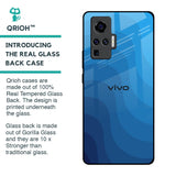 Blue Wave Abstract Glass Case for Vivo X50 Pro