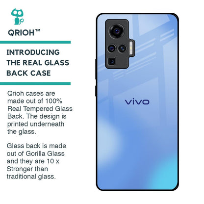 Vibrant Blue Texture Glass Case for Vivo X50 Pro