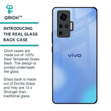 Vibrant Blue Texture Glass Case for Vivo X50 Pro