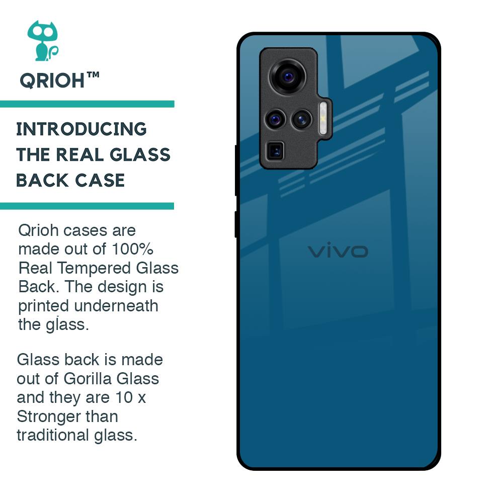 Cobalt Blue Glass Case for Vivo X50 Pro