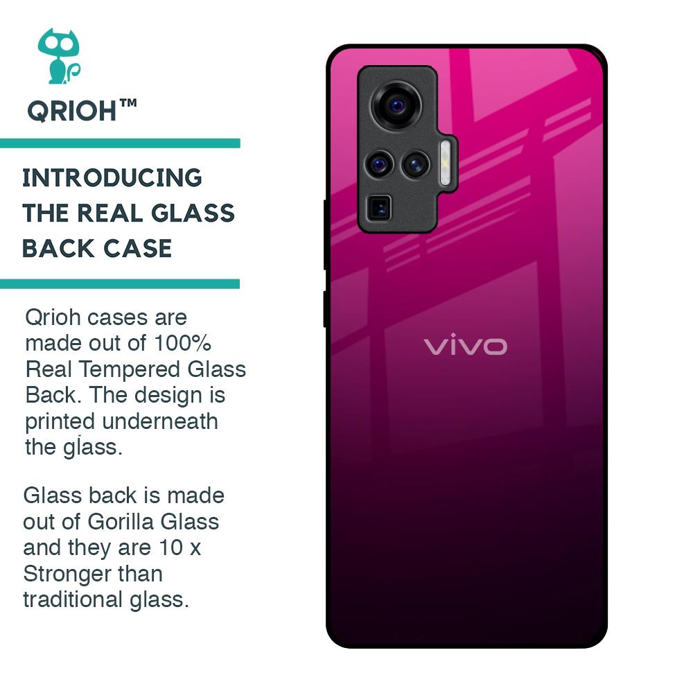 Purple Ombre Pattern Glass Case for Vivo X50 Pro