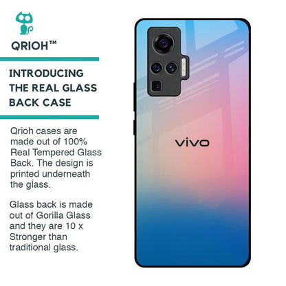 Blue & Pink Ombre Glass case for Vivo X50 Pro