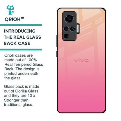 Pastel Pink Gradient Glass Case For Vivo X50 Pro