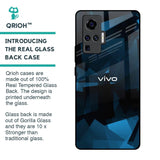 Polygonal Blue Box Glass Case For Vivo X50 Pro