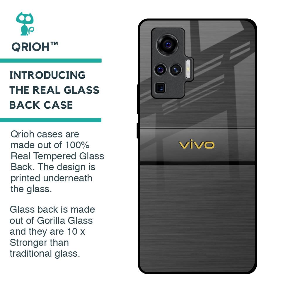 Grey Metallic Glass Case For Vivo X50 Pro