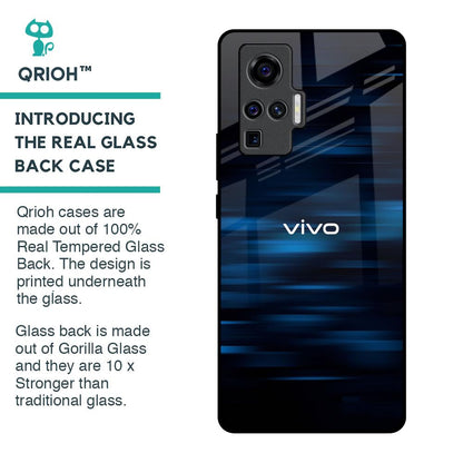Blue Rough Abstract Glass Case for Vivo X50 Pro