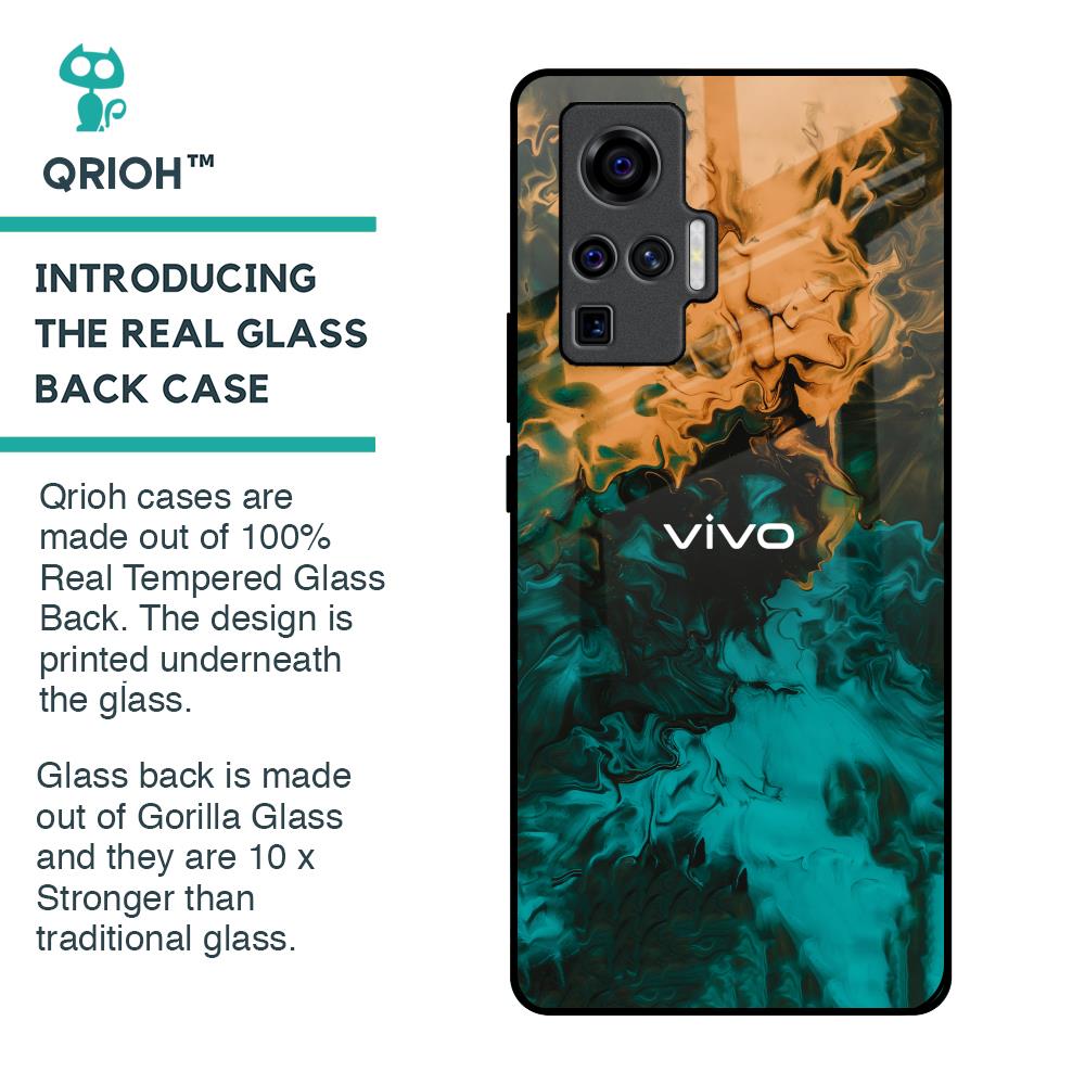 Watercolor Wave Glass Case for Vivo X50 Pro