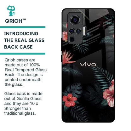 Tropical Art Flower Glass Case for Vivo X50 Pro