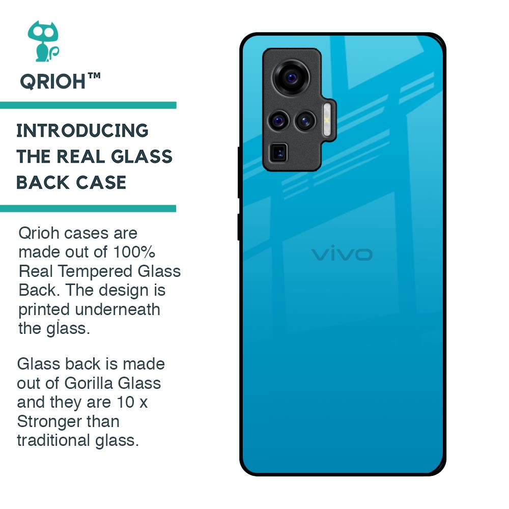 Blue Aqua Glass Case for Vivo X50 Pro