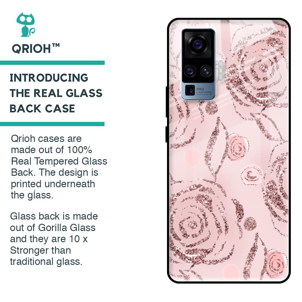 Shimmer Roses Glass case for Vivo X50 Pro