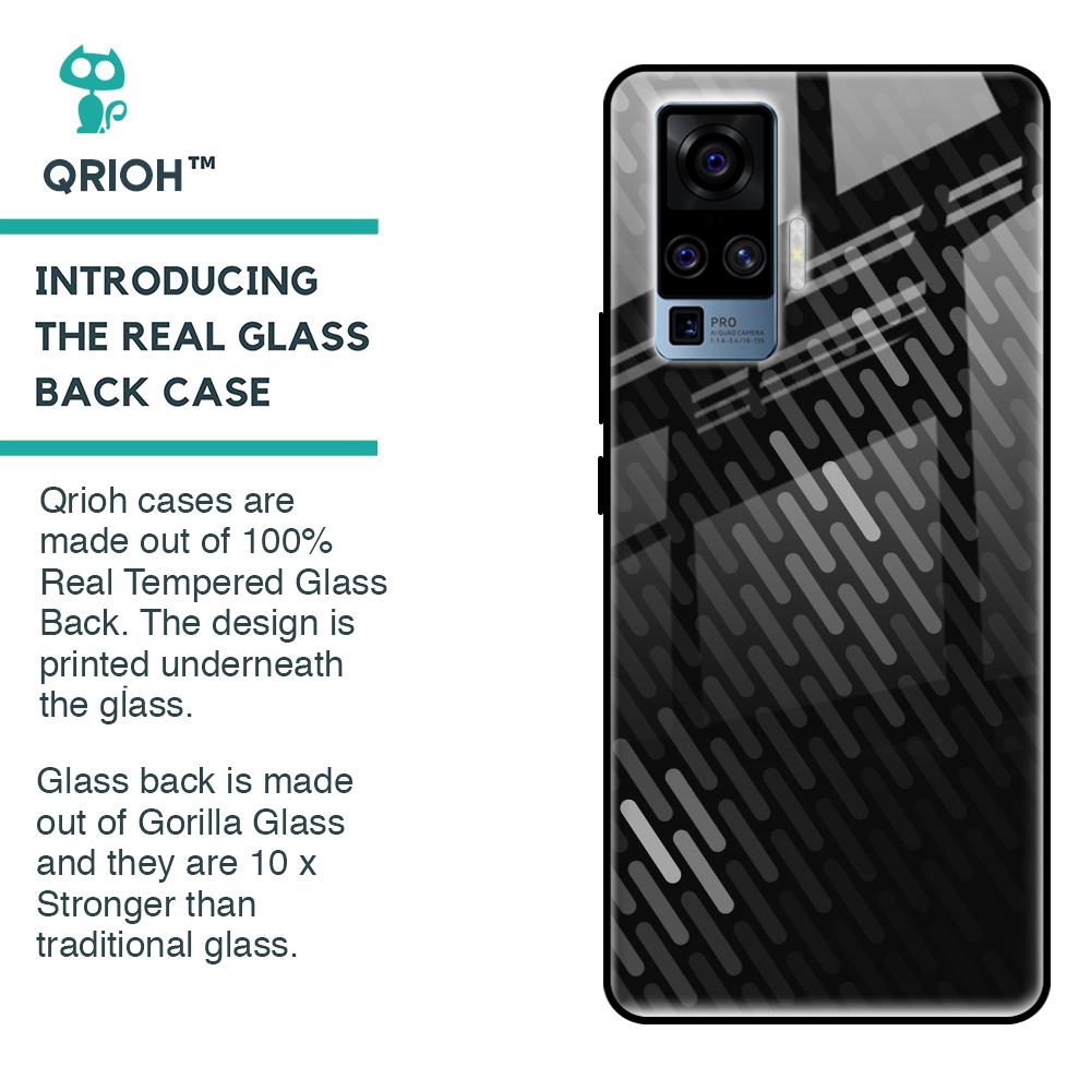 Dark Abstract Pattern Glass Case For Vivo X50 Pro