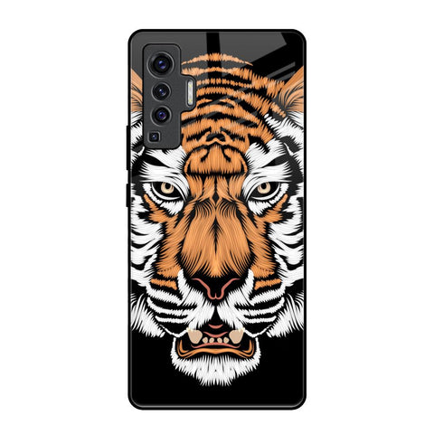 Angry Tiger Vivo X50 Glass Back Cover Online