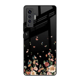 Floating Floral Print Vivo X50 Glass Back Cover Online