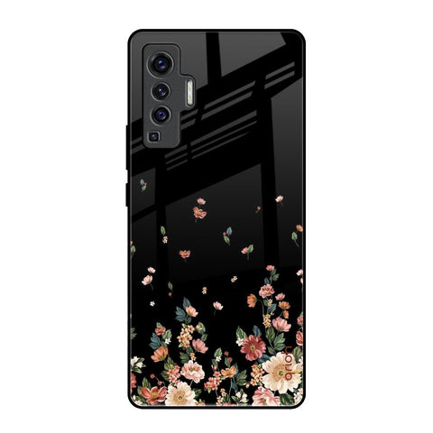 Floating Floral Print Vivo X50 Glass Back Cover Online