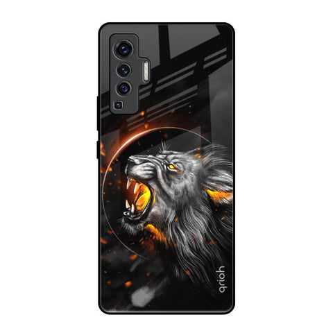 Aggressive Lion Vivo X50 Glass Back Cover Online