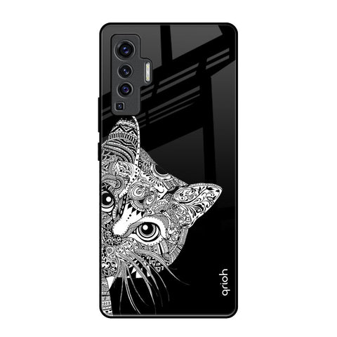 Kitten Mandala Vivo X50 Glass Back Cover Online