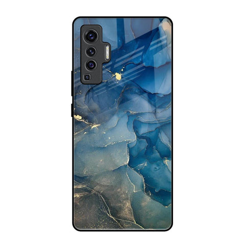 Blue Cool Marble Vivo X50 Glass Back Cover Online