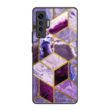 Purple Rhombus Marble Vivo X50 Glass Back Cover Online