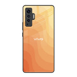 Orange Curve Pattern Vivo X50 Glass Back Cover Online