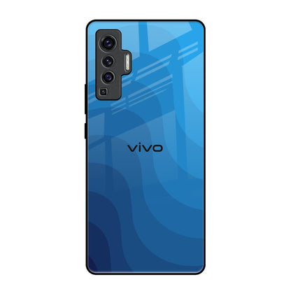 Blue Wave Abstract Vivo X50 Glass Back Cover Online