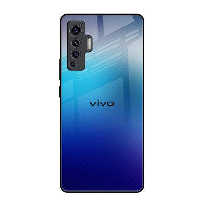 Blue Rhombus Pattern Vivo X50 Glass Back Cover Online