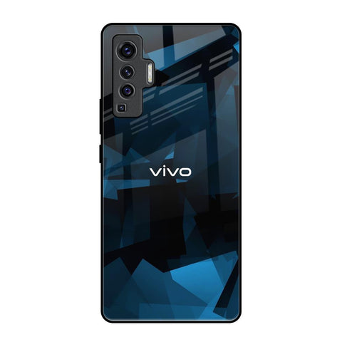 Polygonal Blue Box Vivo X50 Glass Back Cover Online