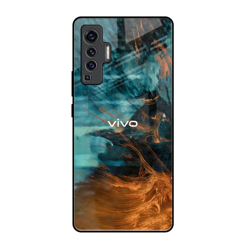 Golden Splash Vivo X50 Glass Back Cover Online