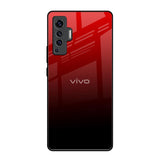 Maroon Faded Vivo X50 Glass Back Cover Online