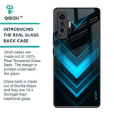 Vertical Blue Arrow Glass Case For Vivo X50