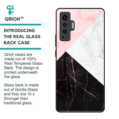 Marble Collage Art Glass Case For Vivo X50