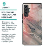 Pink And Grey Marble Glass Case For Vivo X50